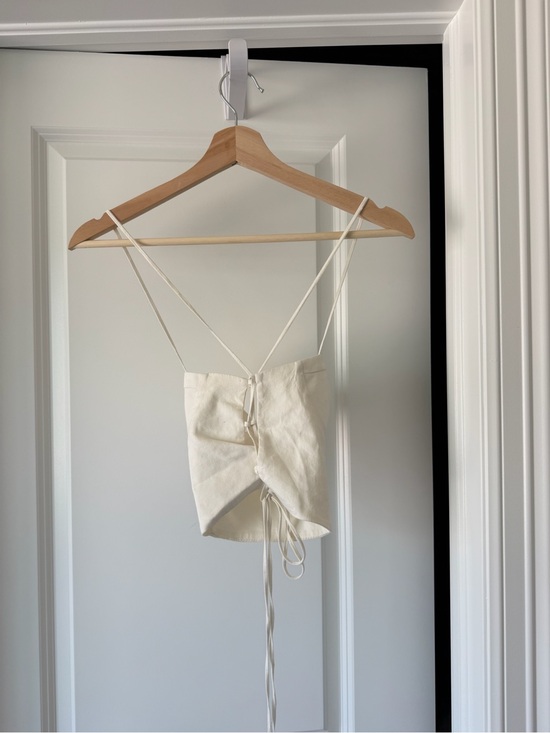 Zara Tops - Zara White Lace-Up Spaghetti Strap Crop Top